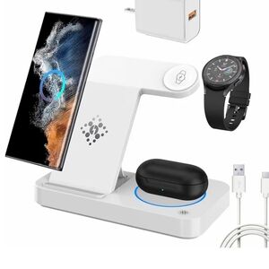 3 In 1 Wireless Charging Dock/Station Cell Phone Smart Watch Ear Buds+USB USBc